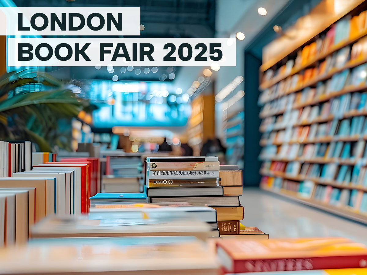 Zdjęcie księgarni, nawiązujące do The London Book Fair.