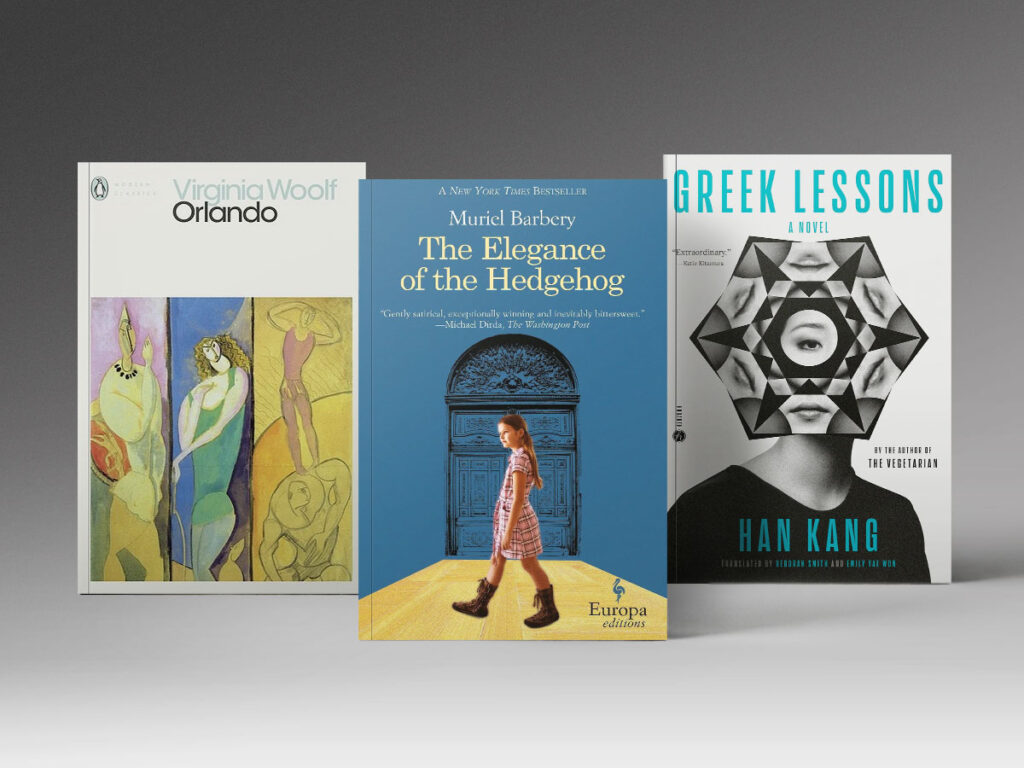 3 Books: Orlando: A Biography, The Elegance of the Hedgehog, Greek Lessons