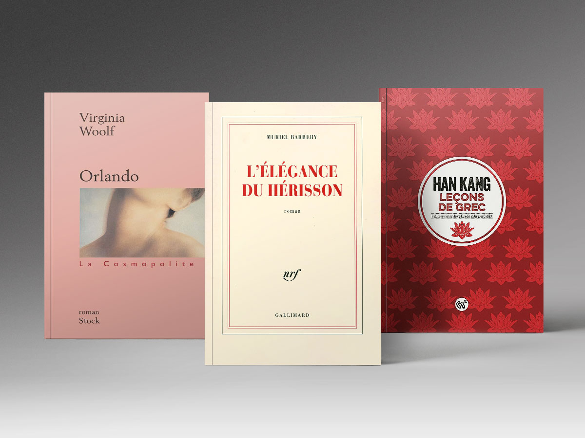 3 livres : Leçons de grec, L’Élégance du hérisson, Orlando