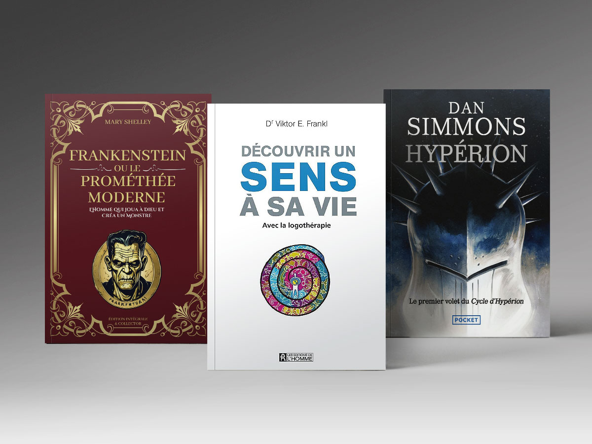 Trois livres : Hypérion, Découvrir un sens à sa vie, Frankenstein