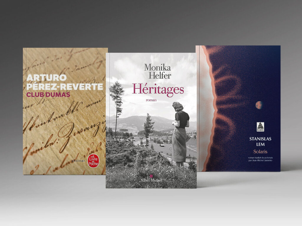 Trois livres : Club Dumas, Heritages, Solaris.
