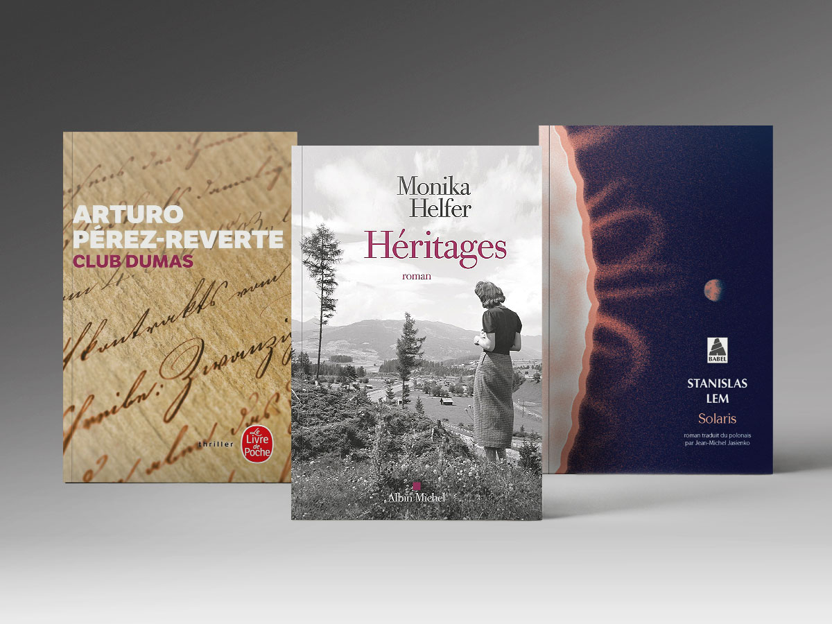 Trois livres : Club Dumas, Heritages, Solaris.