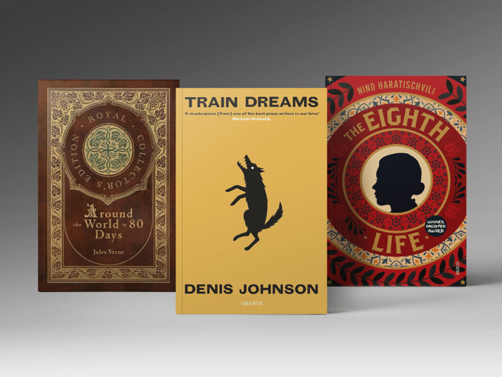 Three Books for February: “The Eighth Life (for Brilka)”. Volume 1, “Train Dreams”, “Around the World in Eighty Days”.